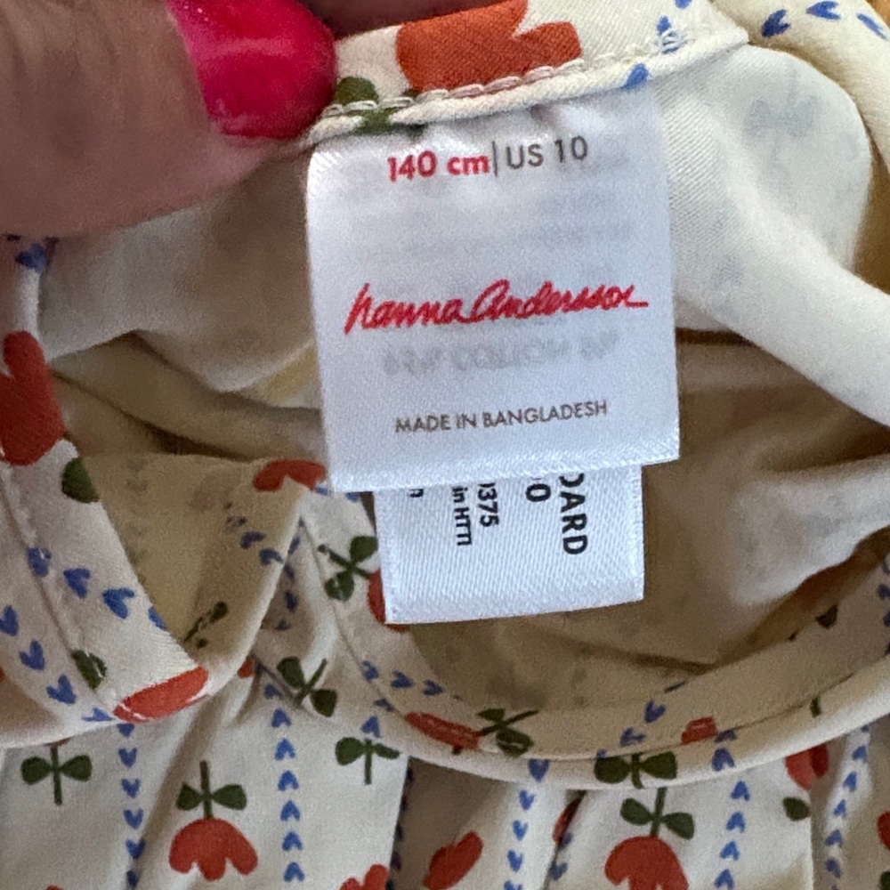 *Hanna Andersson Cream Dress with Orange Floral Print - Picture 2 of 9